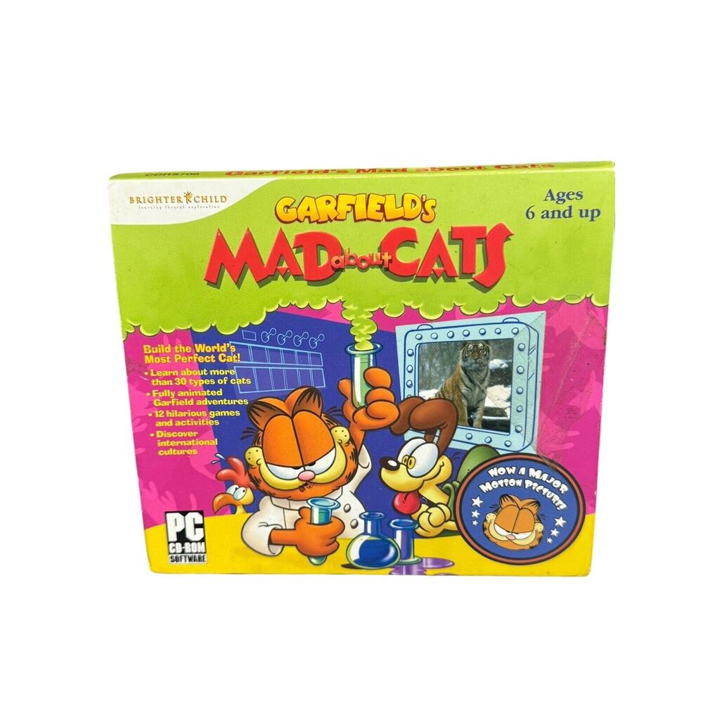 Garfield Mad About Cats CD-ROM (2004) PC Game Vintage